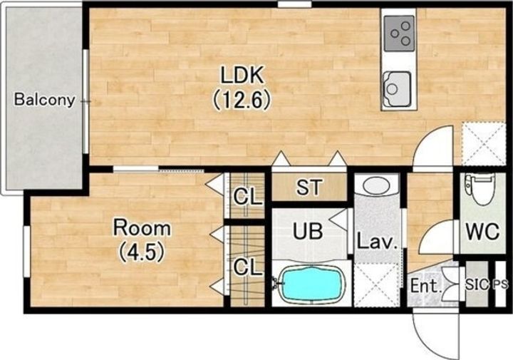 兵庫県川西市中央町(アパート)の賃貸物件の間取り