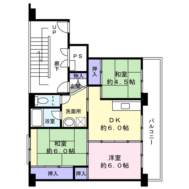岩手県滝沢市大崎(マンション)の賃貸物件の間取り