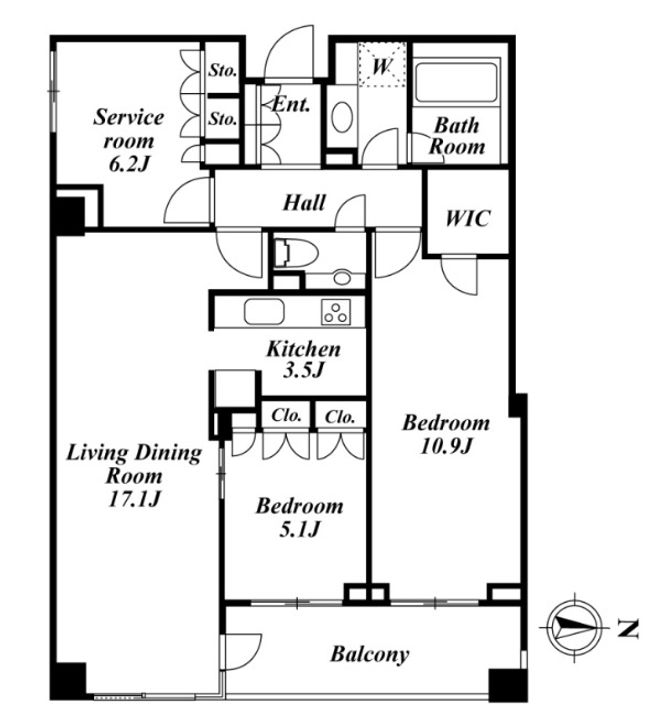 コスモリード南麻布の間取り