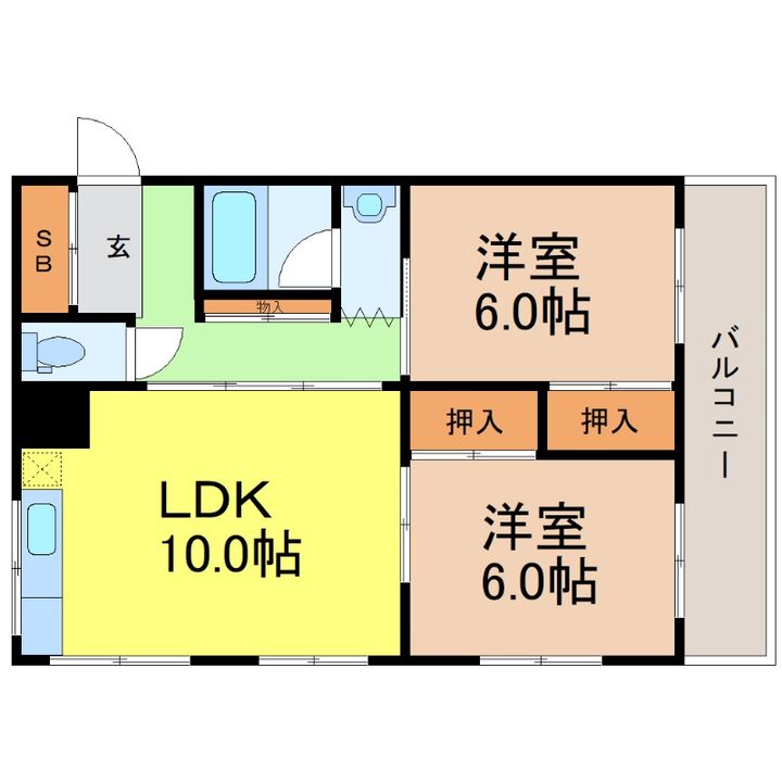 愛知県名古屋市熱田区高蔵町(マンション)の賃貸物件の間取り