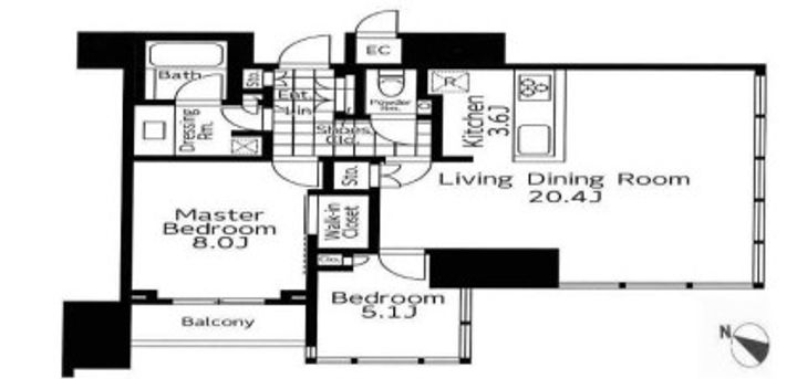 THE ROPPONGI TOKYO CLUB RESIDENCEの間取り