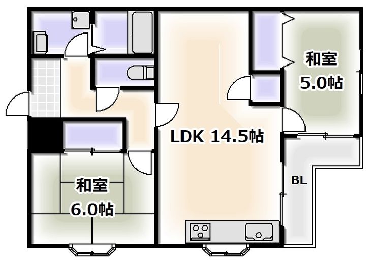 大阪府大阪市阿倍野区北畠1(マンション)の賃貸物件の間取り