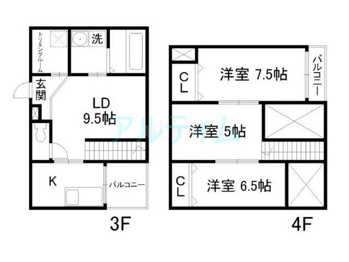 シュシュパルク六条院の間取り