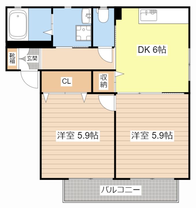 滋賀県栗東市岡(アパート)の賃貸物件の間取り