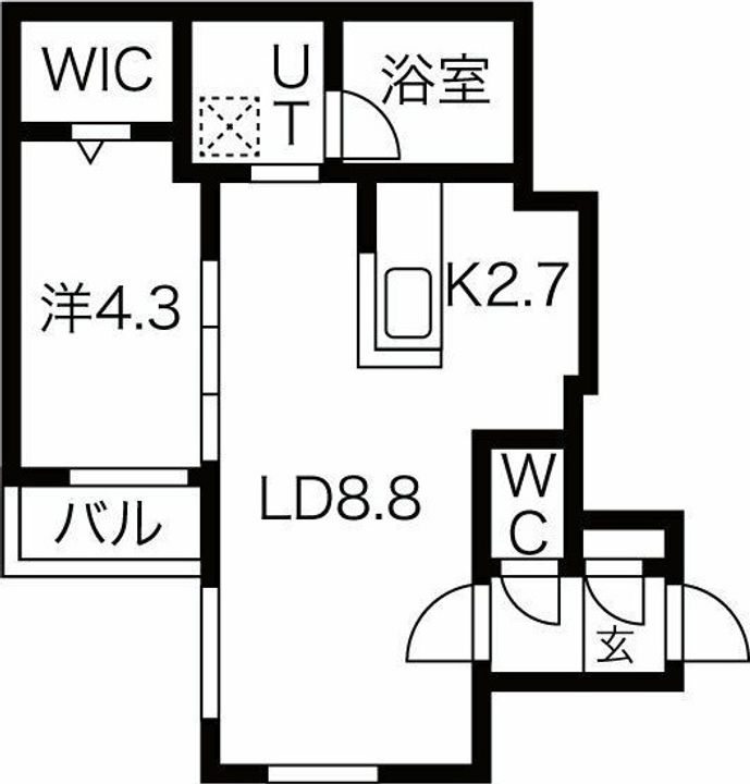 北海道札幌市白石区本郷通8丁目南(マンション)の賃貸物件の間取り