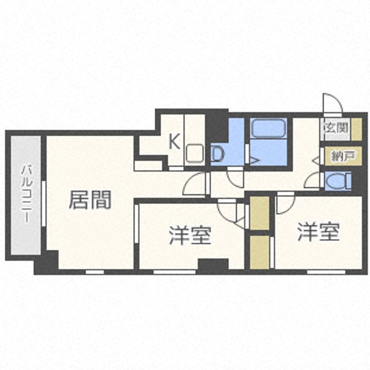 北海道札幌市中央区南十九条西9(マンション)の賃貸物件の間取り