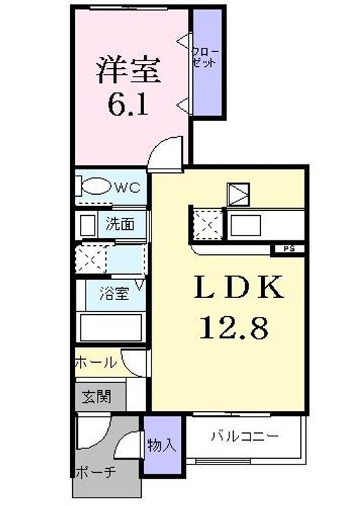 栃木県足利市大前町(アパート)の賃貸物件の間取り