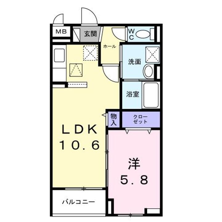 大阪府四條畷市中野本町(アパート)の賃貸物件の間取り