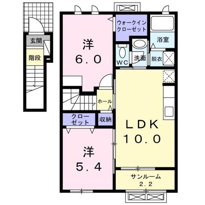 新潟県加茂市大郷町1(アパート)の賃貸物件の間取り