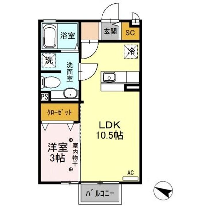 栃木県大田原市美原2(アパート)の賃貸物件の間取り