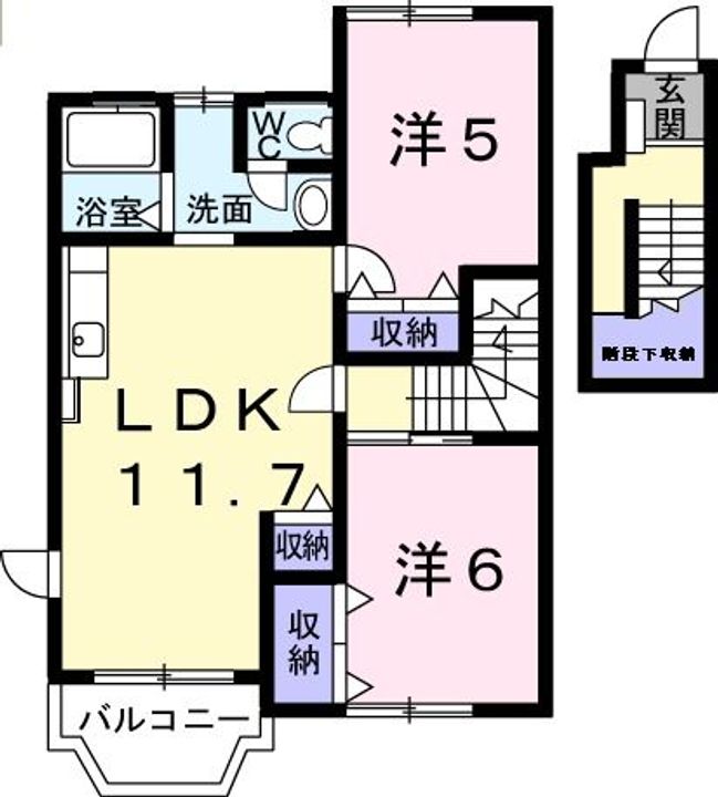 福島県いわき市泉玉露1(アパート)の賃貸物件の間取り