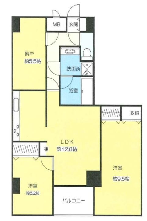 東京都調布市布田1(マンション)の賃貸物件の間取り