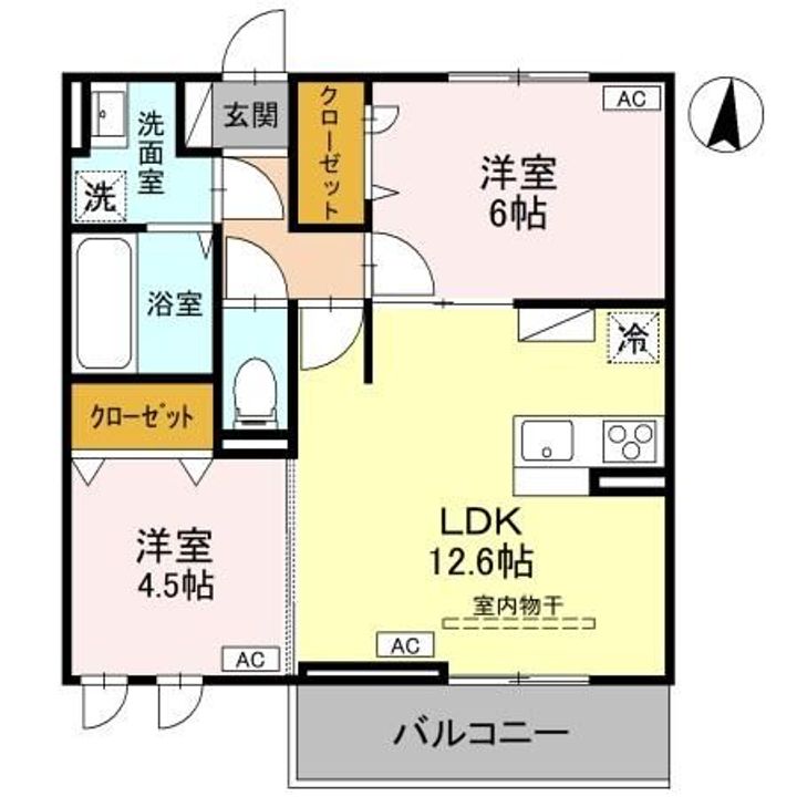 埼玉県さいたま市中央区大戸1(アパート)の賃貸物件の間取り