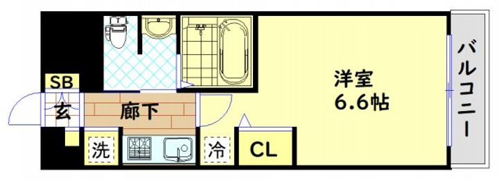 エステムコート難波WESTSIDEⅡベイフレックスの間取り