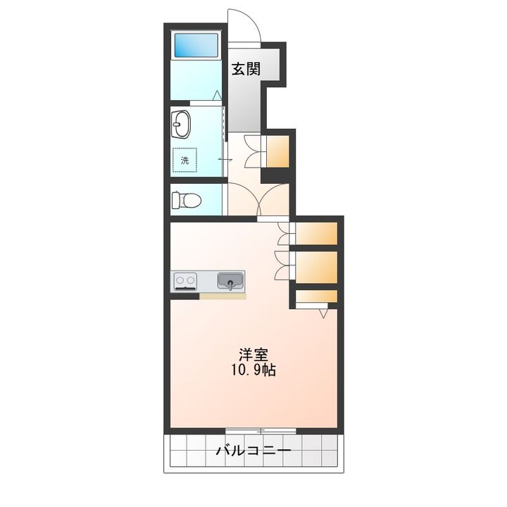 徳島県阿南市見能林町林崎(アパート)の賃貸物件の間取り