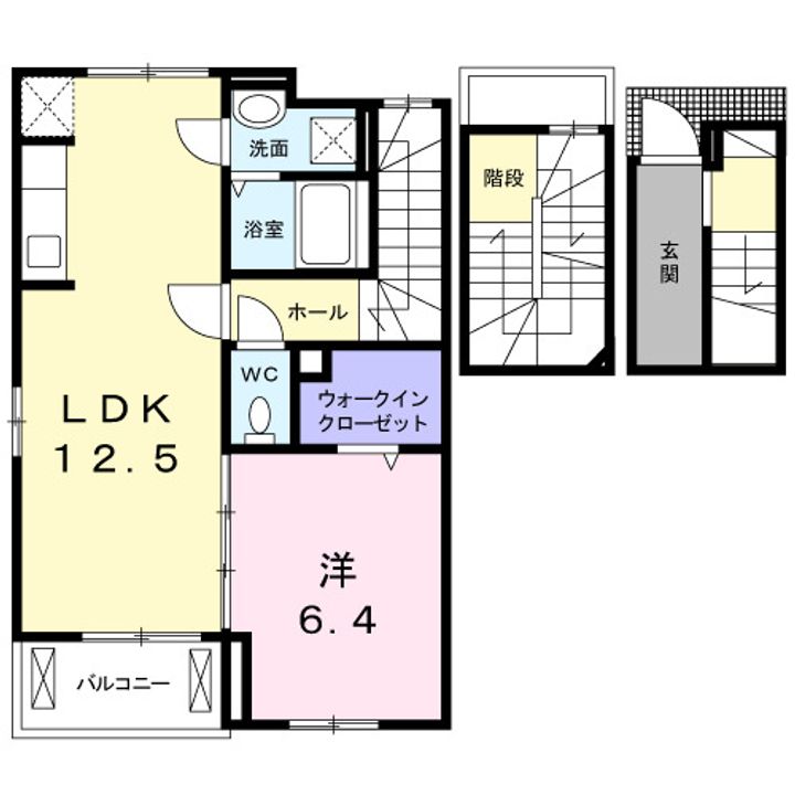 福岡県久留米市東合川6(アパート)の賃貸物件の間取り