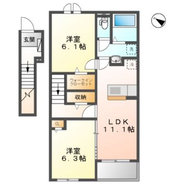 プレミール Bの間取り