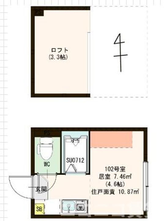 東京都北区豊島1(アパート)の賃貸物件の間取り