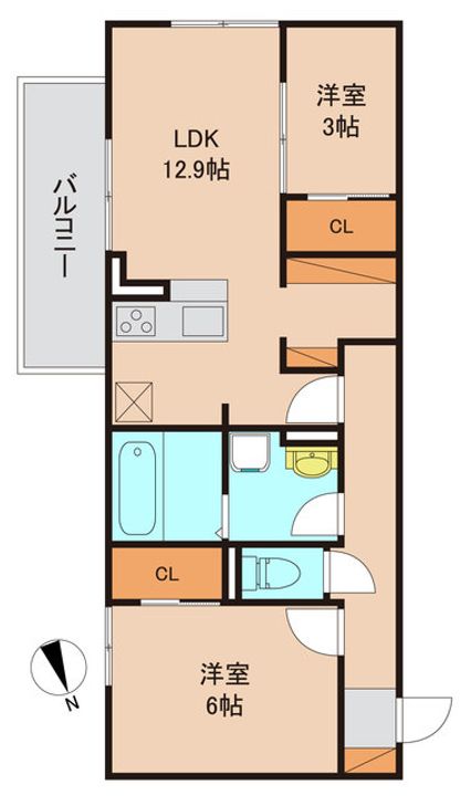 千葉県松戸市新松戸7(アパート)の賃貸物件の間取り