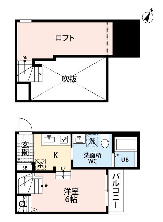 熊本県熊本市中央区黒髪1(アパート)の賃貸物件の間取り