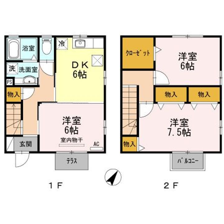 愛知県豊川市古宿町市道(アパート)の賃貸物件の間取り