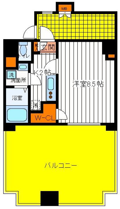 東京都立川市錦町1(マンション)の賃貸物件の間取り
