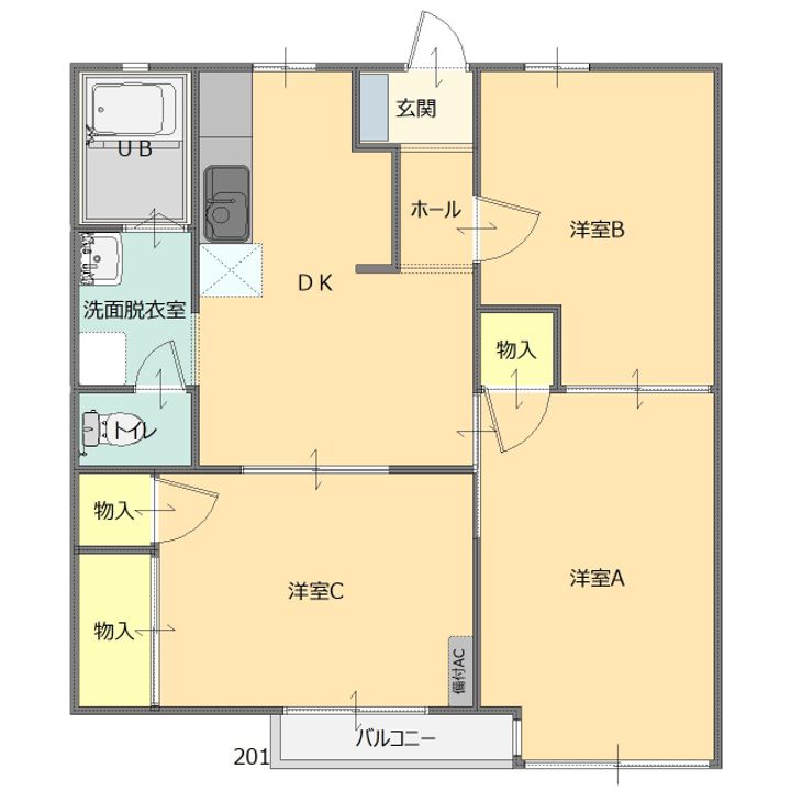 ハイツファミリア Cの間取り