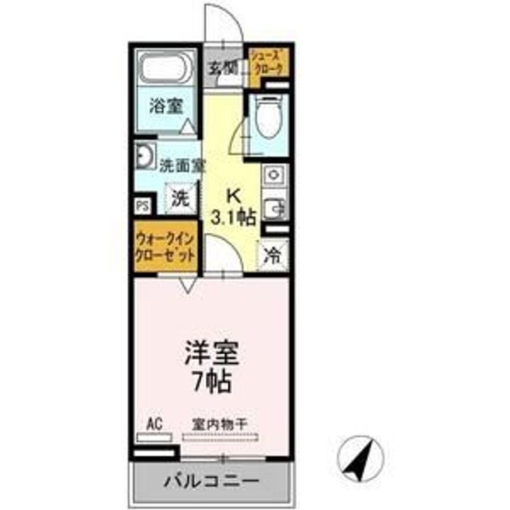 愛知県名古屋市昭和区高峯町(アパート)の賃貸物件の間取り