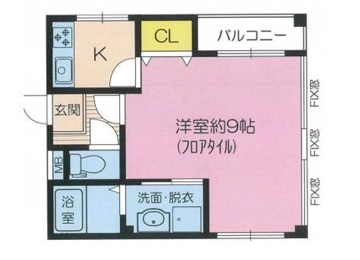 大阪府大阪市福島区吉野4(マンション)の賃貸物件の間取り