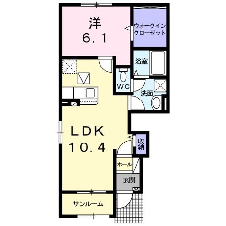 埼玉県比企郡川島町大字中山(アパート)の賃貸物件の間取り