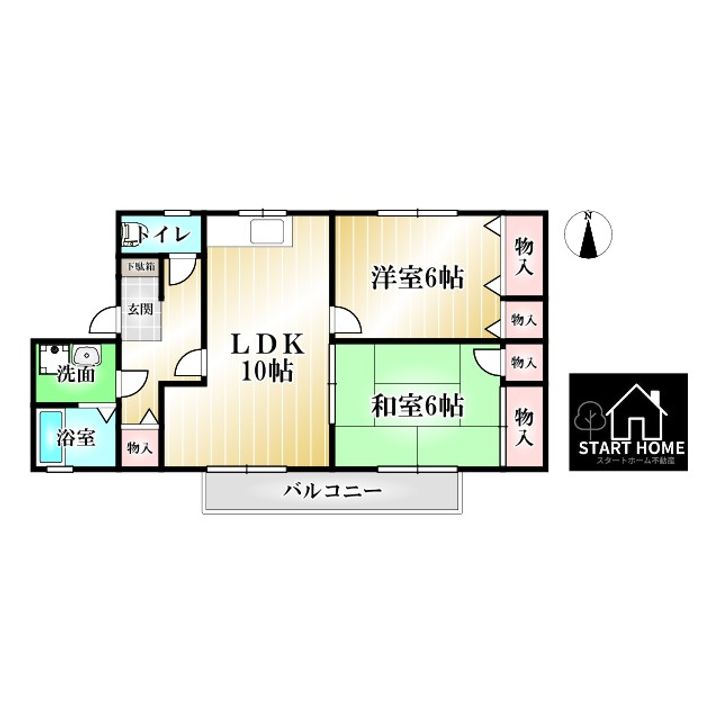 徳島県板野郡藍住町住吉字神蔵(アパート)の賃貸物件の間取り