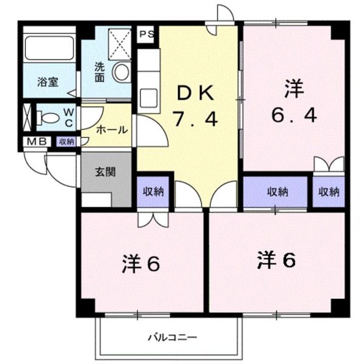 プレーヌ吉田の間取り