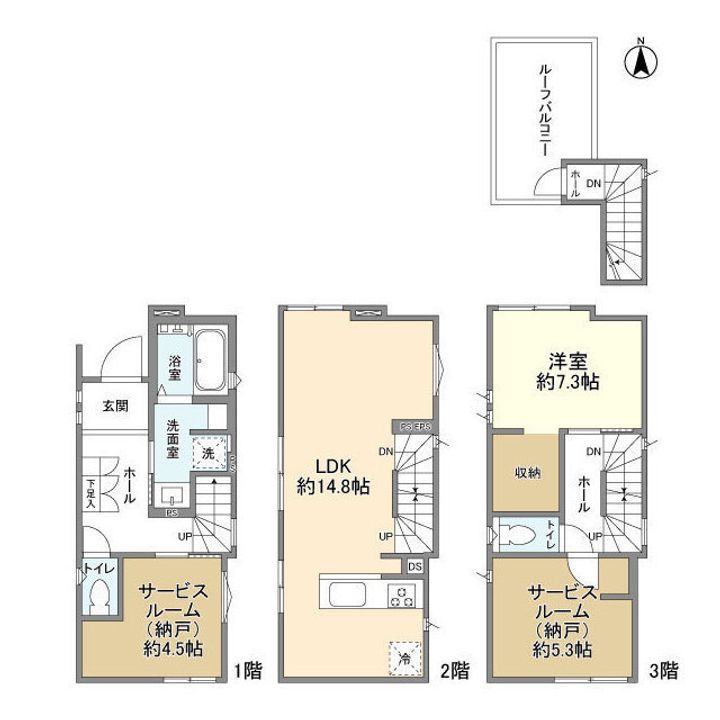 東京都墨田区墨田2(一戸建)の賃貸物件の間取り