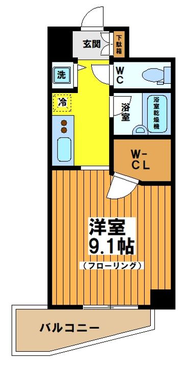 東京都渋谷区幡ヶ谷2の賃貸マンションの間取り