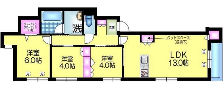 仮 南葛西6丁目メゾン 南棟の間取り