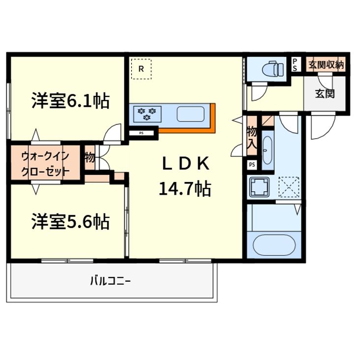 D-ROOMサニーガーデンB棟の間取り