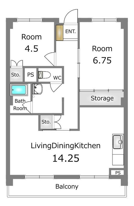 K village 陽東の間取り