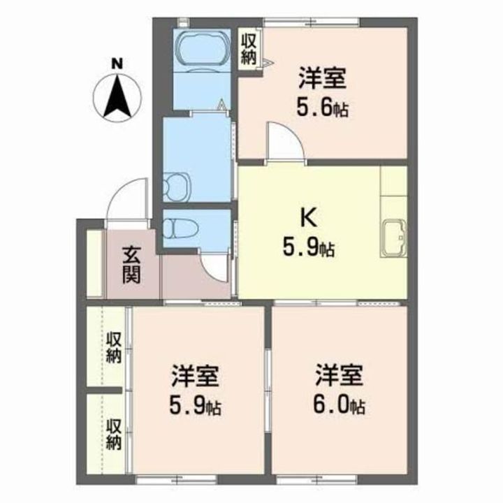 福島県いわき市小名浜岡小名1(アパート)の賃貸物件の間取り
