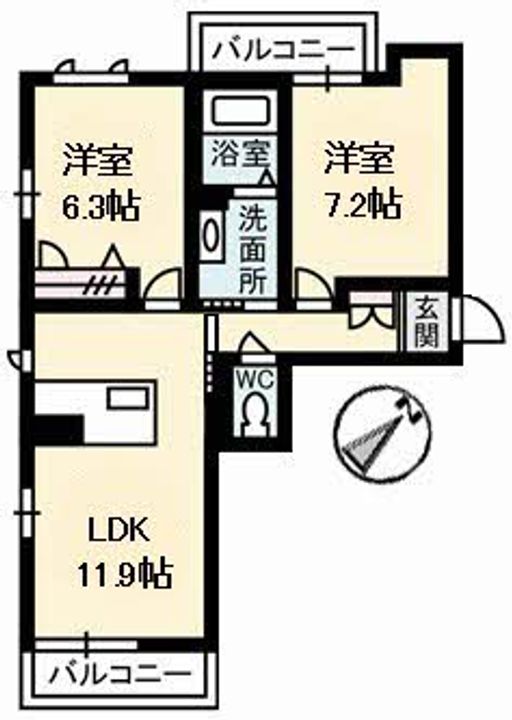 広島県福山市川口町5(マンション)の賃貸物件の間取り