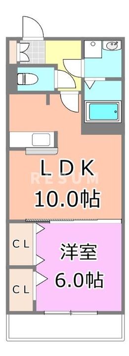 千葉県千葉市稲毛区緑町1(マンション)の賃貸物件の間取り