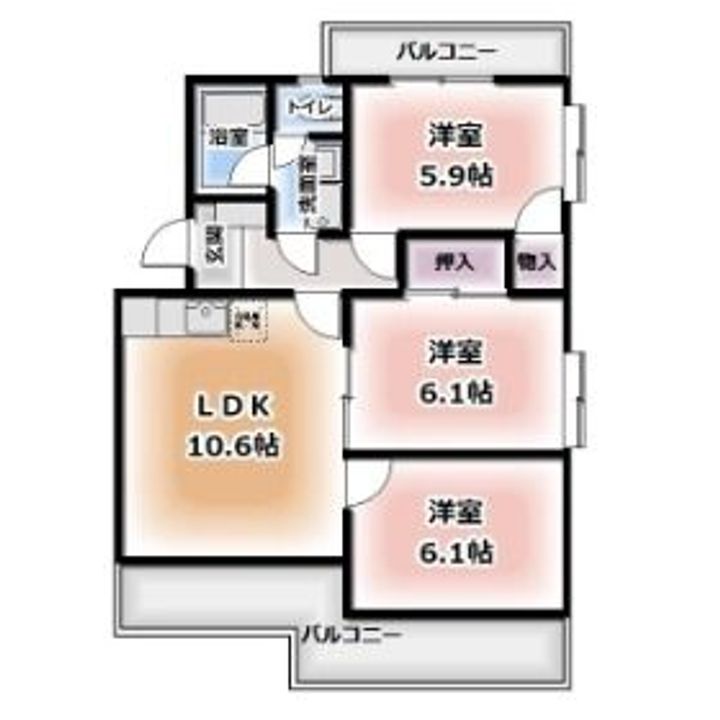 静岡県静岡市葵区竜南1(マンション)の賃貸物件の間取り