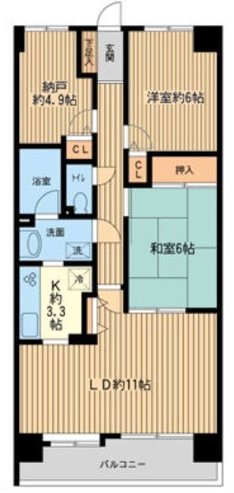 神奈川県横浜市旭区善部町(マンション)の賃貸物件の間取り