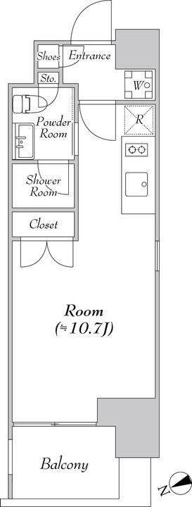 東京都港区海岸2の賃貸マンションの間取り