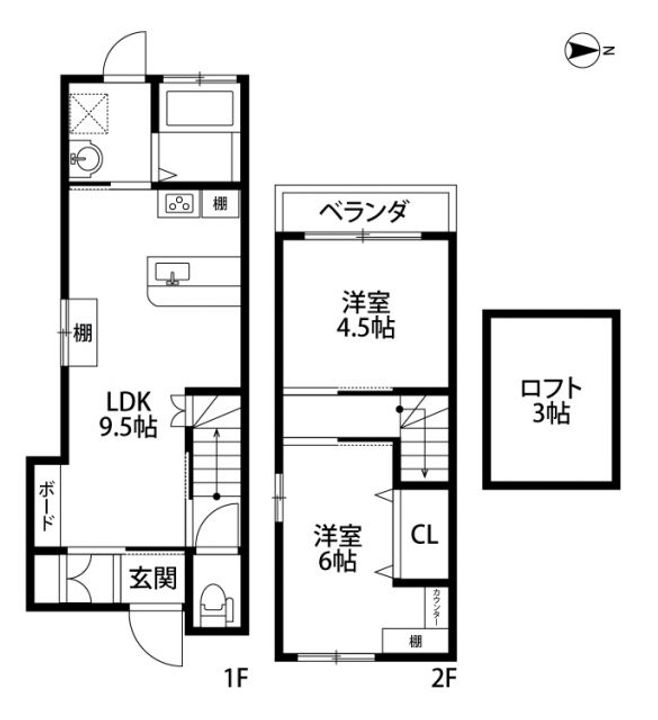 京都府京都市西京区桂朝日町(一戸建)の賃貸物件の間取り