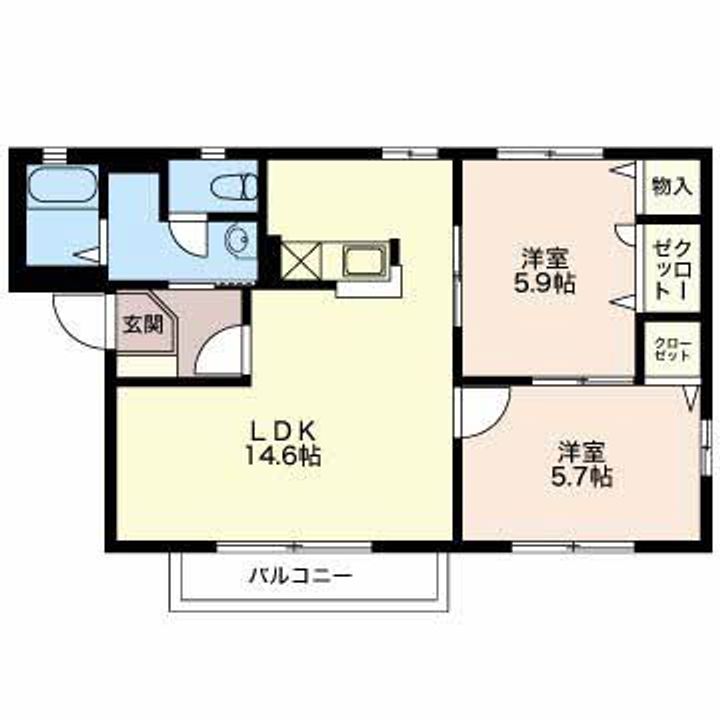 新潟県長岡市泉1(アパート)の賃貸物件の間取り