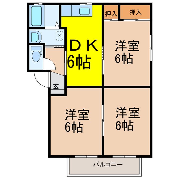 茨城県結城郡八千代町大字菅谷(アパート)の賃貸物件の間取り
