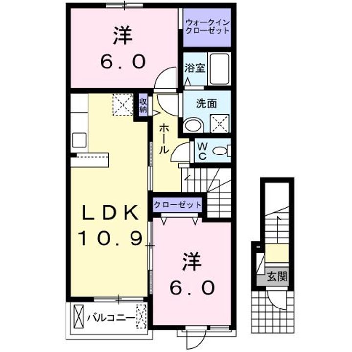 茨城県下妻市柴(アパート)の賃貸物件の間取り