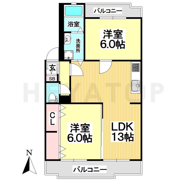 愛知県名古屋市天白区池見1(マンション)の賃貸物件の間取り