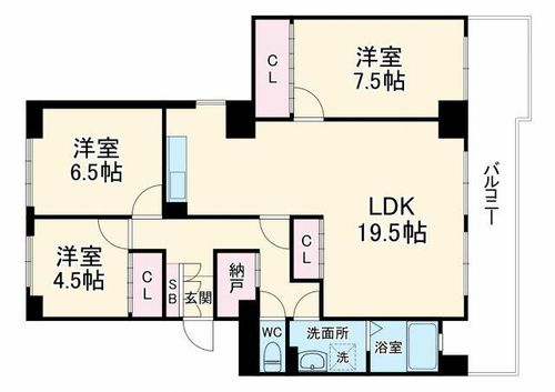 佃第2コーポ4号棟の間取り