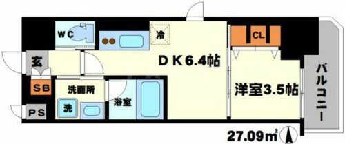 江坂プライマリーワンの間取り